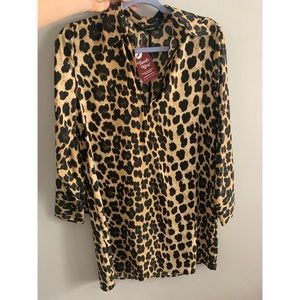 Zara Leopard Print Collared Mini Dress